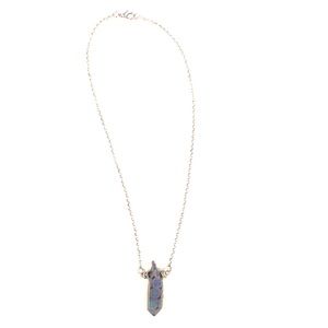 Iridescent stone pendant necklace